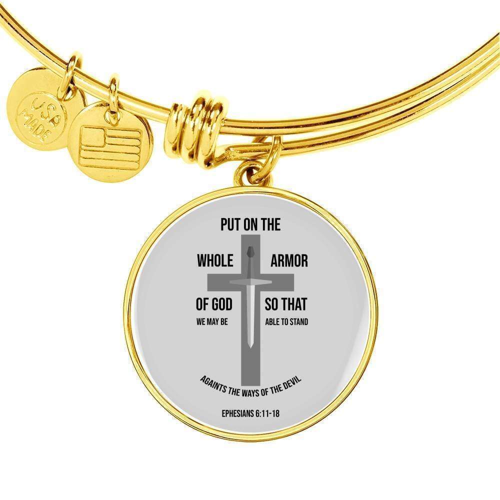 Ephesians 6:1118 Personalized Engraved Gold Circle Bangle Bracelet Custom Na